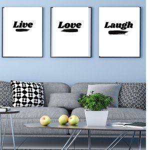 Digital Print Art "Live Love Laugh" Set of 3